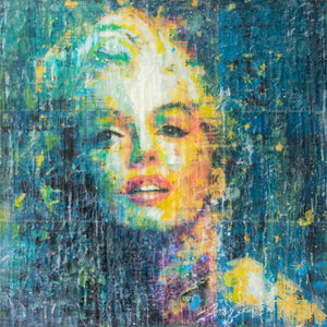 Marilyn On Blue 24x24
